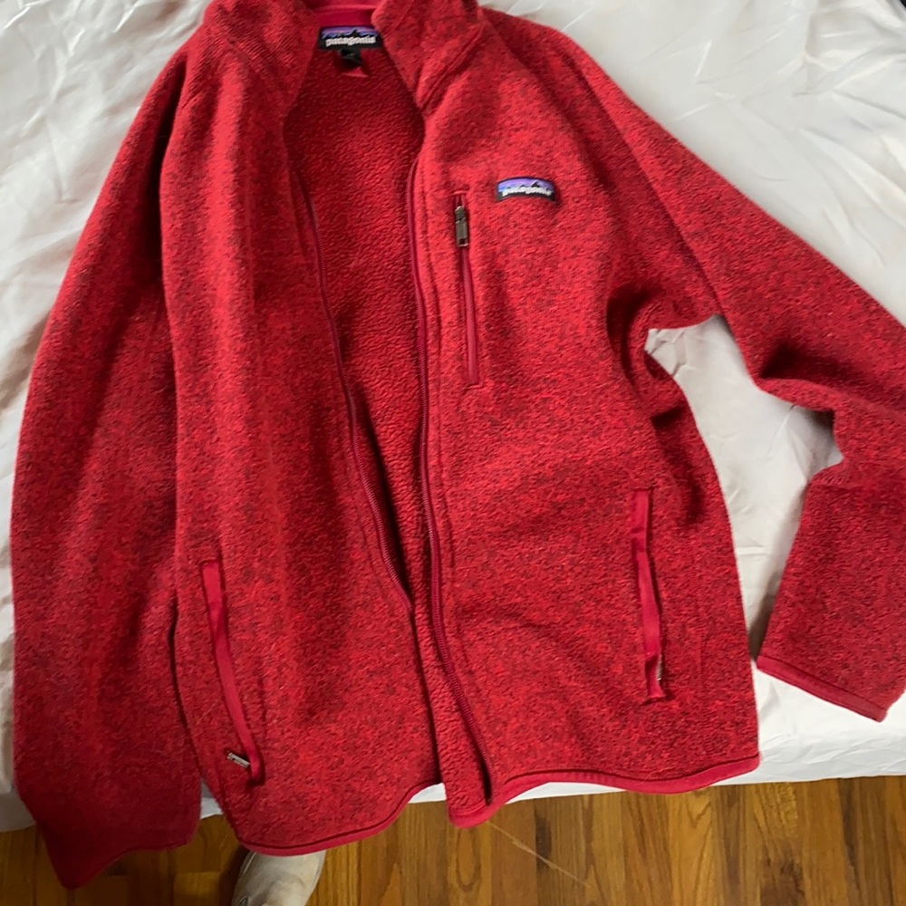 Red Patagonia jacket.